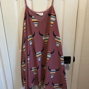 Cow skull spaghetti strap dress